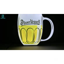 Free Design OEM LOGO Wall Mounted Beer Custom Acrylic LED Light Box Sign Displays